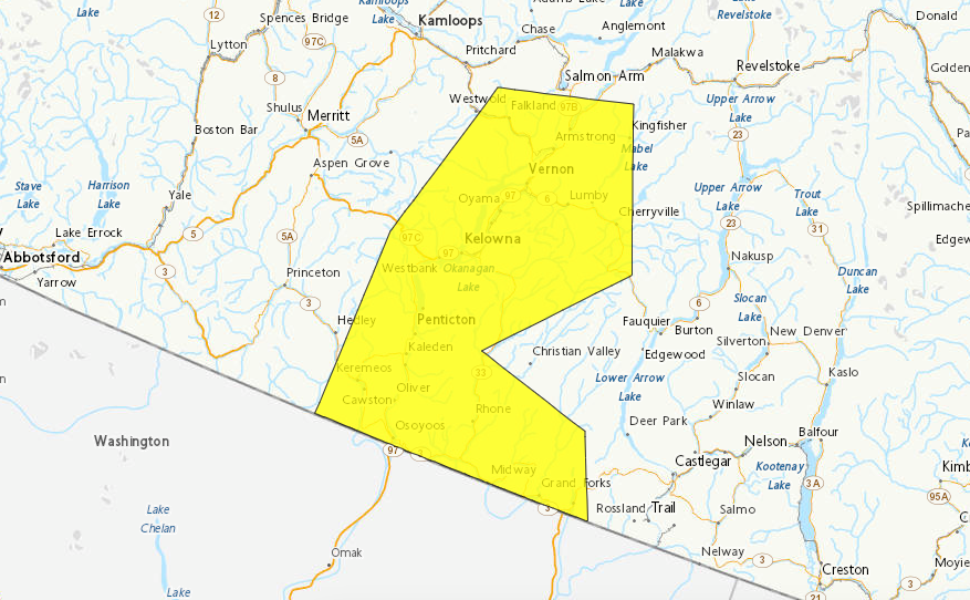 <who> Photo Credit: Environment Canada</who> The affected area in yellow.